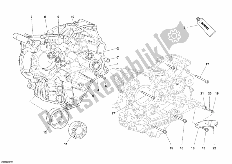 Todas as partes de Rolamentos Do Cárter do Ducati Superbike 999 USA 2005